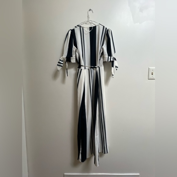 Ava Striped Wrap Midi Dress XS - Picture 7 of 7
